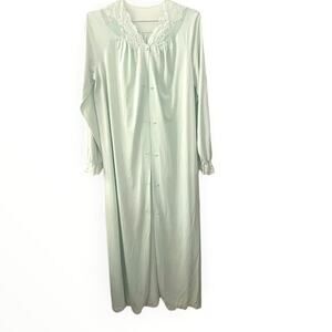 Vintage Shadowline Mint Green Nylon Robe | Sz Small | EUC